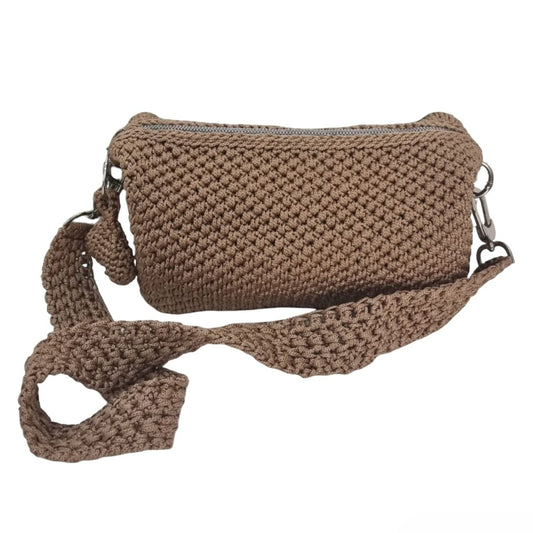 Sahara Pebble Crossbody Crocheted Bag Code: CHBG0012