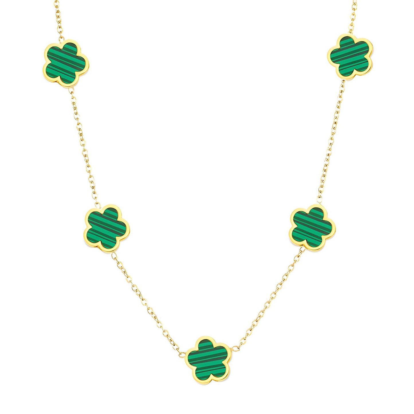 Malachite Clover Bloom Necklace Code: NKGP0022
