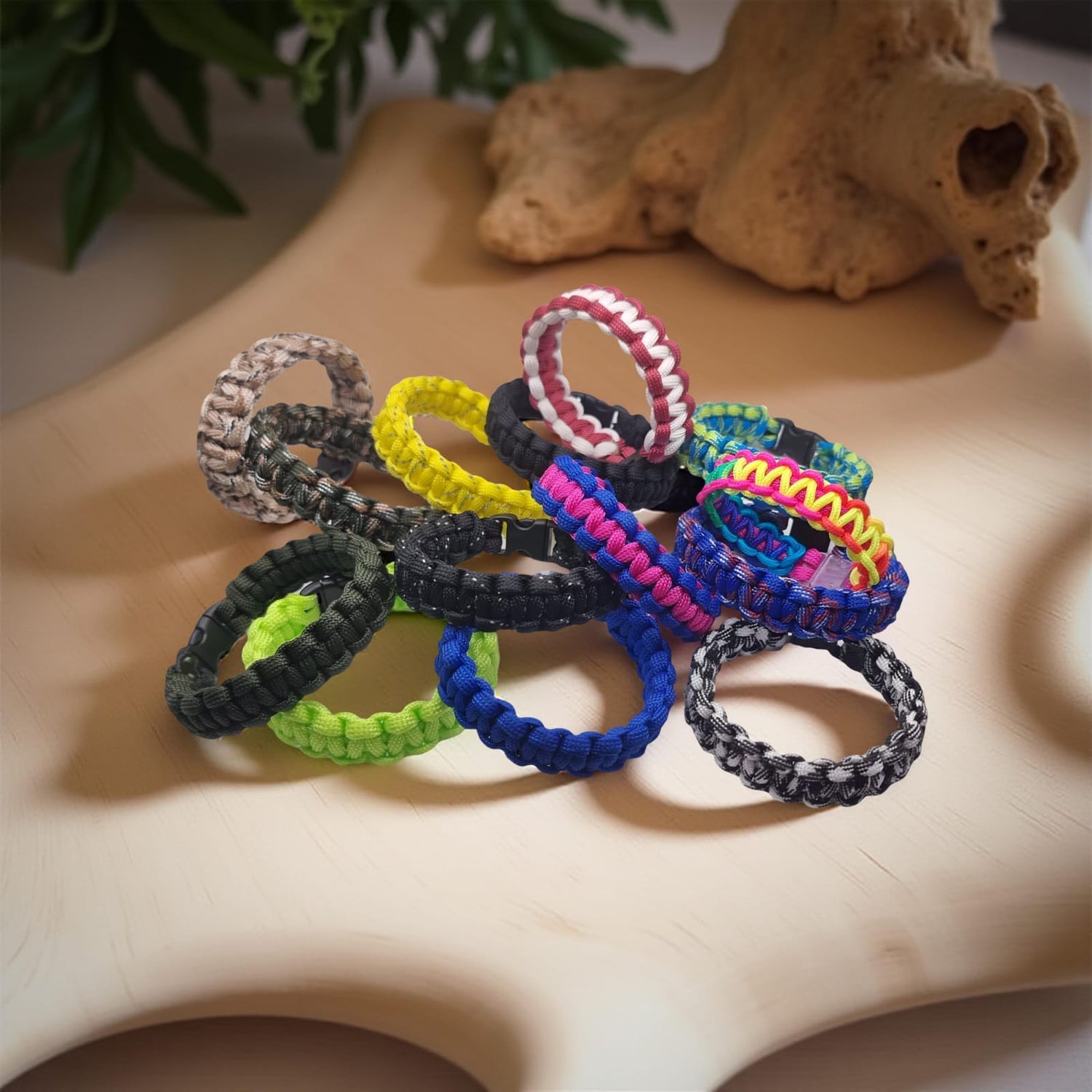 Paracord Handwoven Survival Bracelets – Variety of Woven Designs, Survival-Ready Style