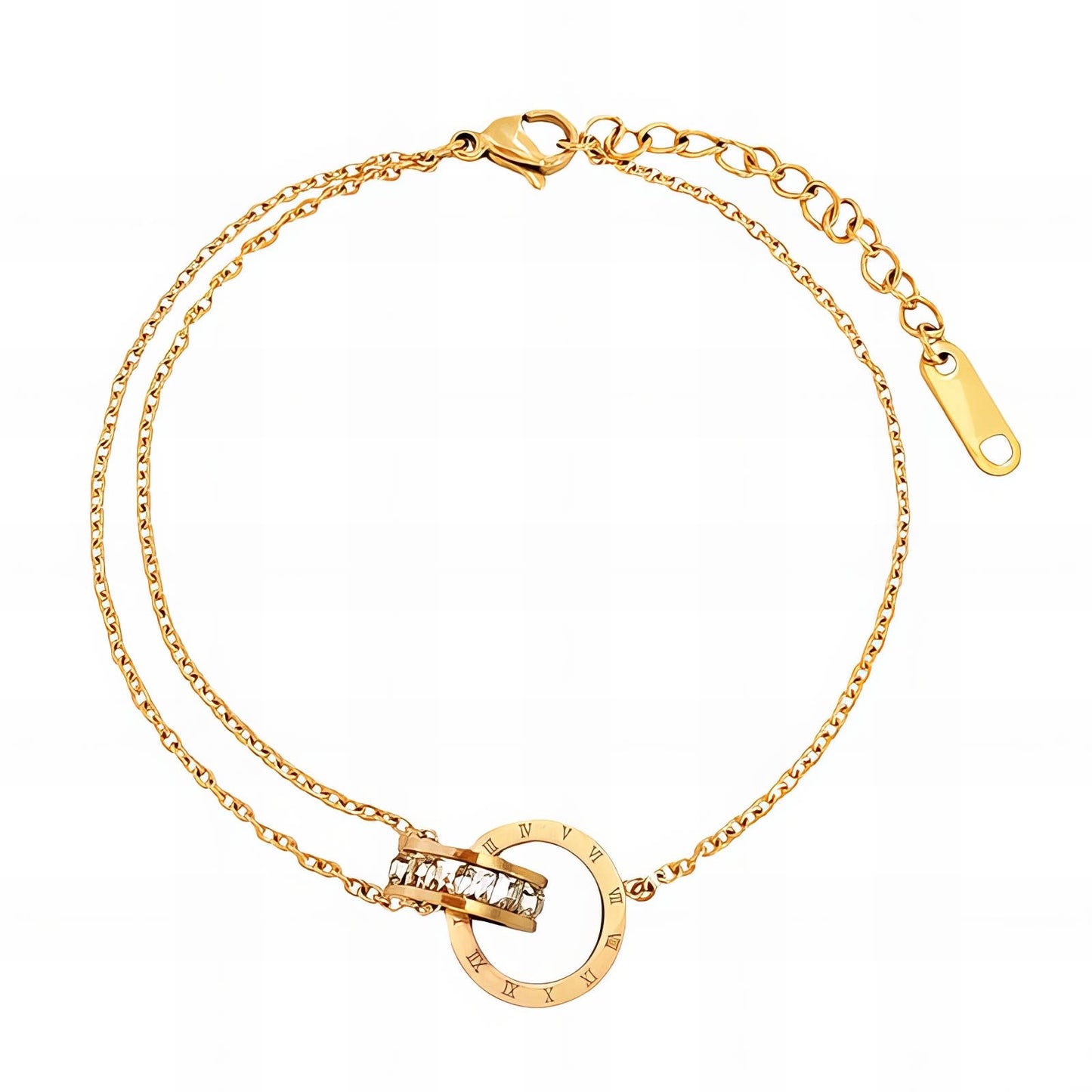Eterna Roman Crystal Anklet    Code: ANKGP001