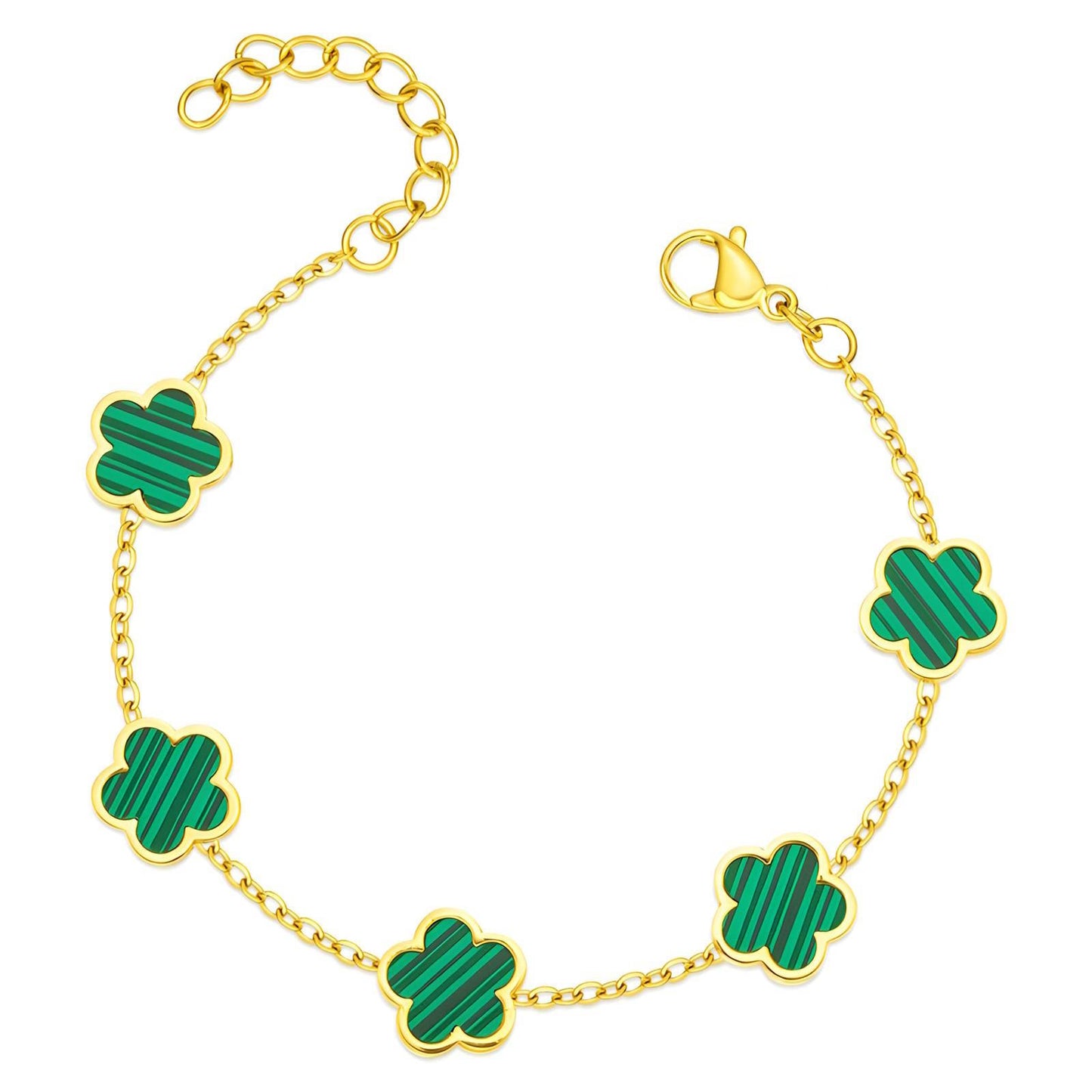 Malachite Clover Bracelet     Code: BRGP0016