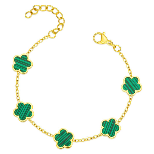 Malachite Clover Bracelet     Code: BRGP0016