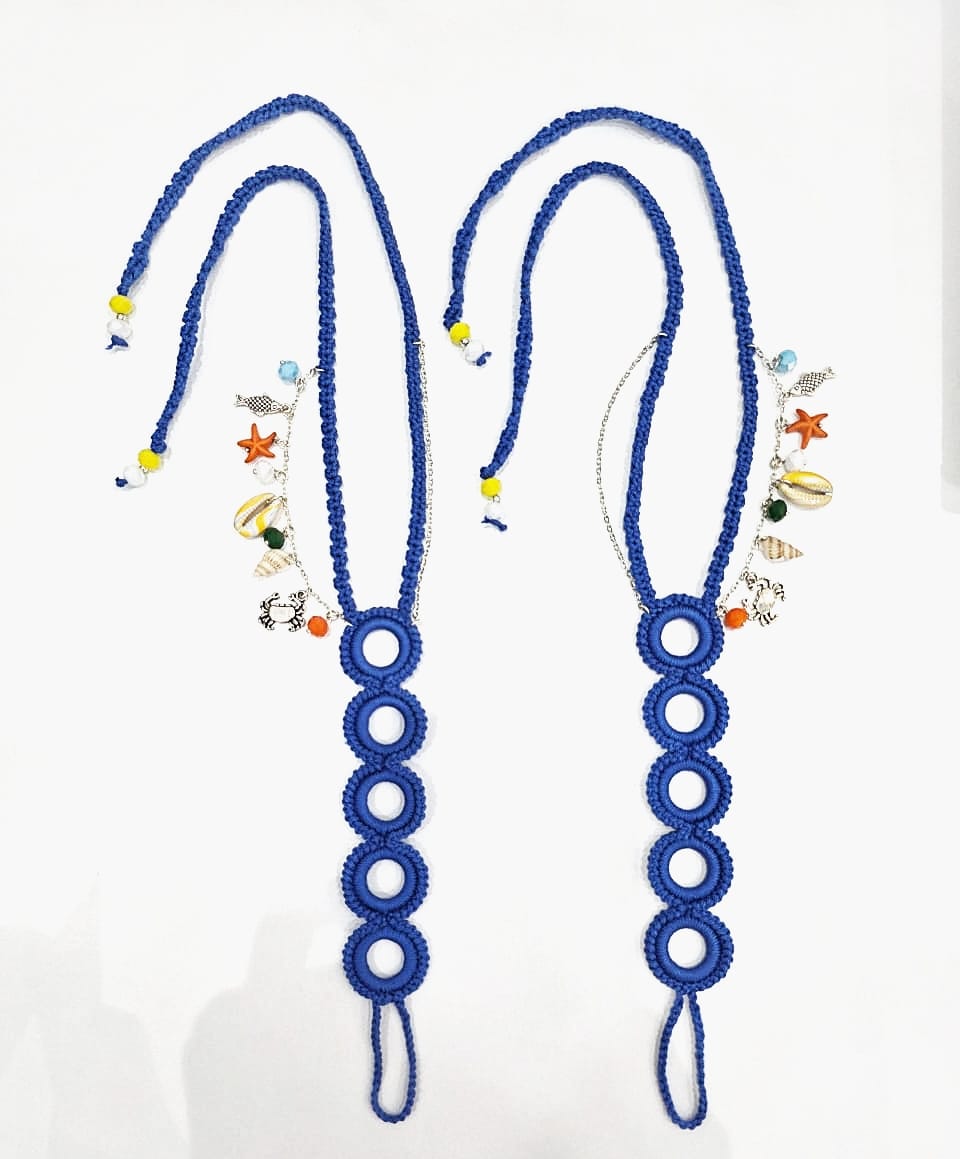 Azure Serenade Crocheted Barefoot Sandals     Code: BSC001