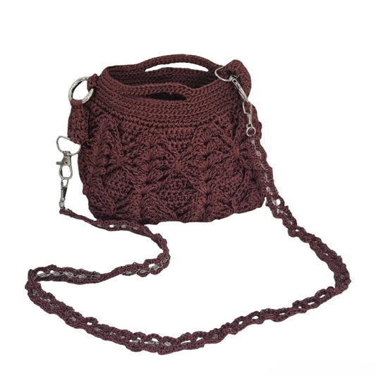 Crimson Meadow Crocheted Mini Shoulder Bag     Code: CHBG002