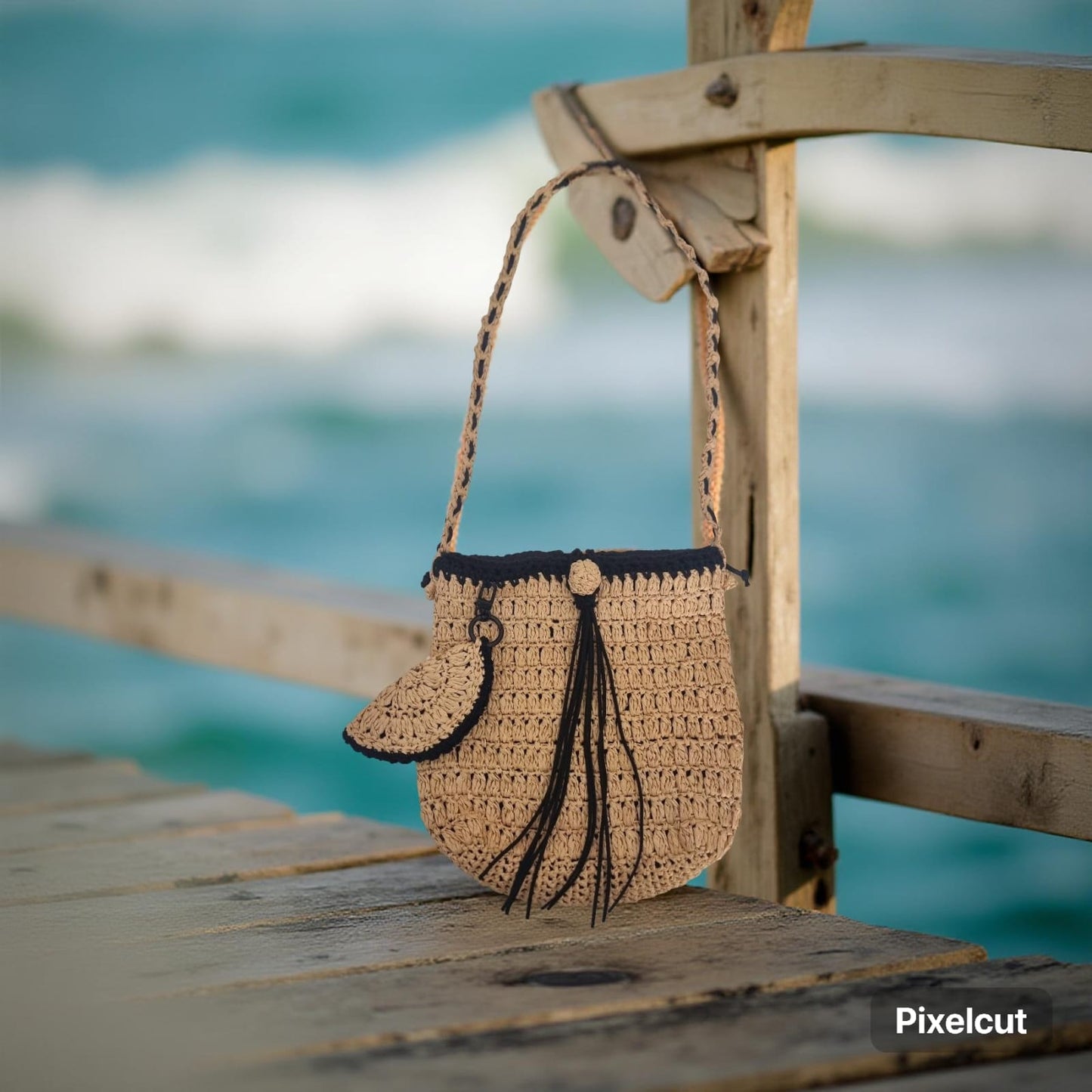 Midnight Sun Crocheted Shoulder Bag   Code: CHBG0011