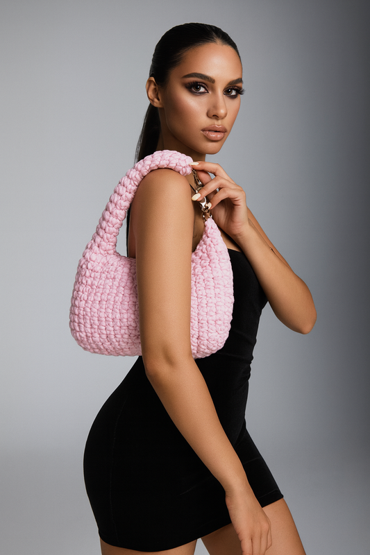 Blush Charm Crocheted Shoulder Bag      Code: CHBG004