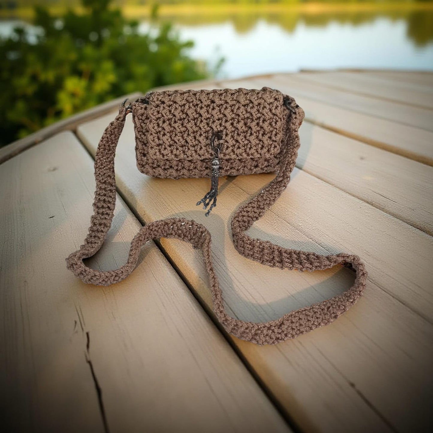 Sahara Twilight Crochet Crossbody Crocheted Cross Bag       Code: CHBG007