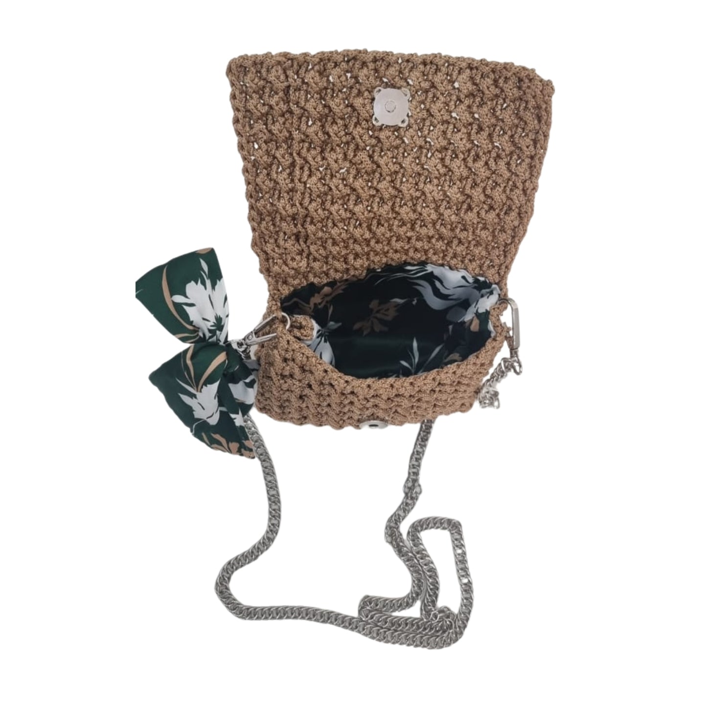 Golden Weave Crocheted Handbag  Code: CHB003