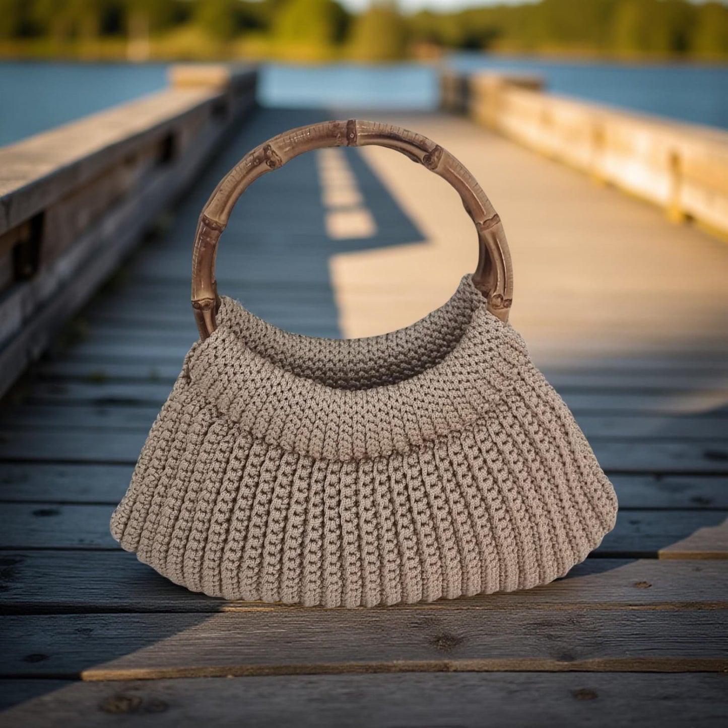 Bamboo Horizon Crocheted Handbag     Code: CHBG005