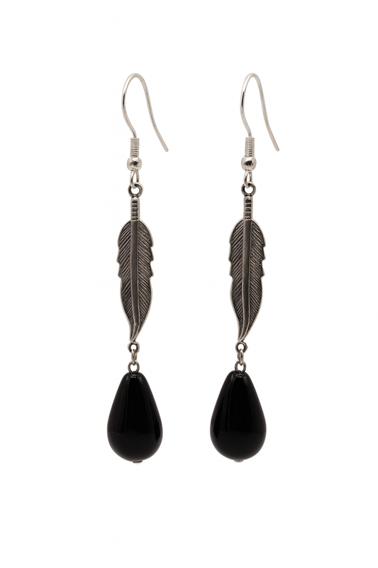 Obsidian Quill Earrings       Code: ER004