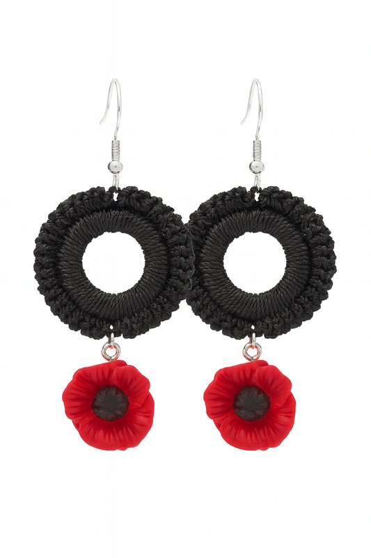 Poppy Bloom Crocheted Earrings                          Code: ERC0013