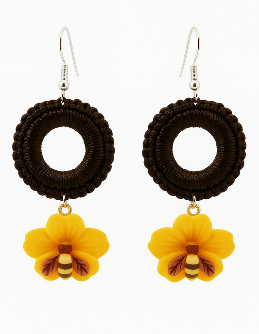 Honey Bloom Crocheted Earrings          Code: ERC0014