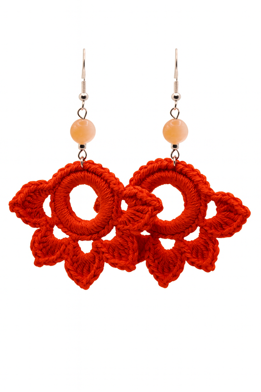 Solstice Dahlia Crocheted Earrings                  Code: ERC002