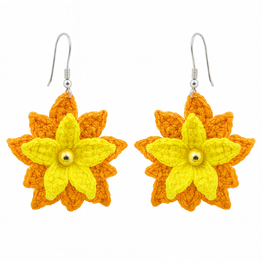 Sunburst Bloom Crocheted Earrings   Code: ERC0021
