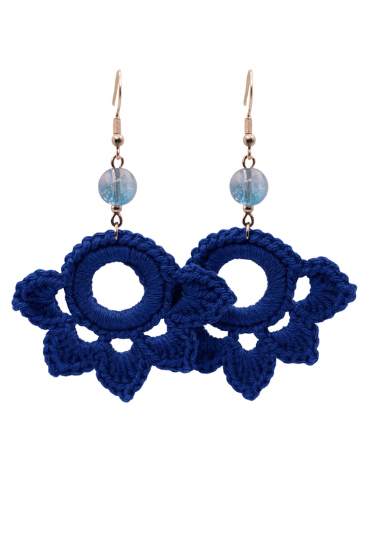 Indigo Serenade Crocheted Earrings                   Code: ERC003
