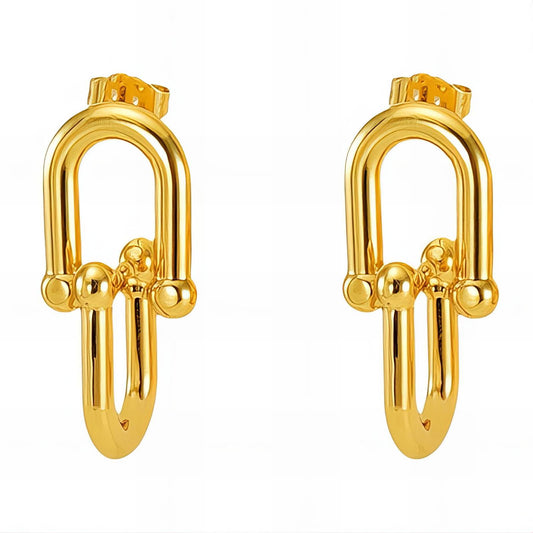 Golden Link Hoops Earrings       Code: ERGP002