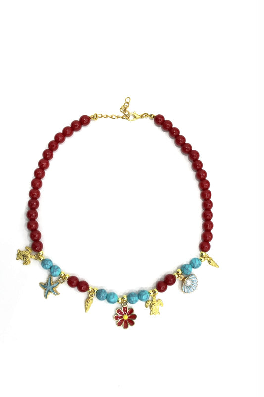 Coral Bay Charms Necklace   Code: NK0012