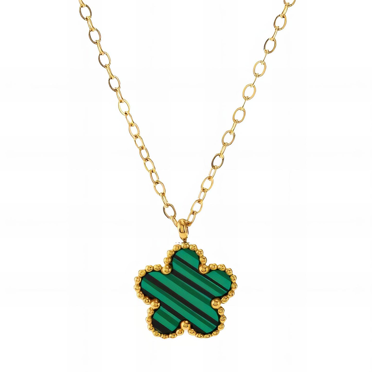 Malachite Clover Necklace      Code: NKGP0012