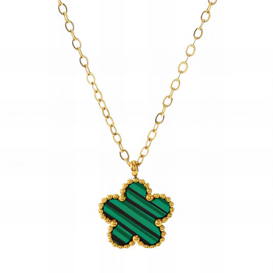 Malachite Clover Necklace      Code: NKGP0012