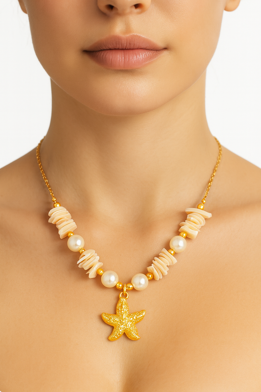 Coral Starfish Necklace     Code: NKGP0015