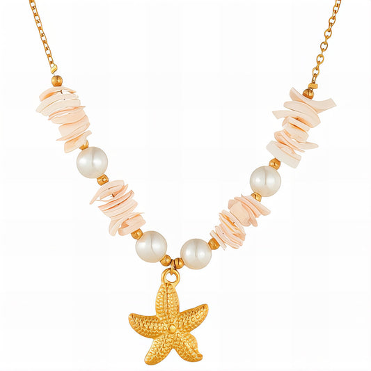 Coral Starfish Necklace     Code: NKGP0015