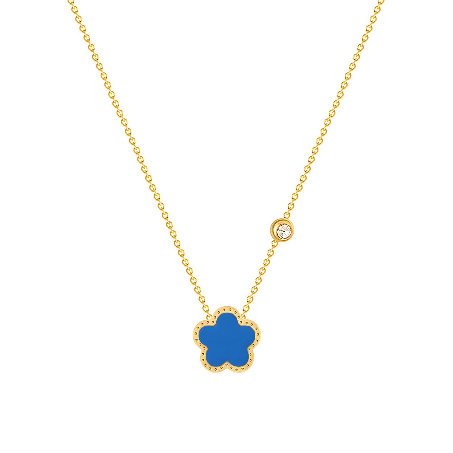 Azure Clover Necklace    Code: NKGP006