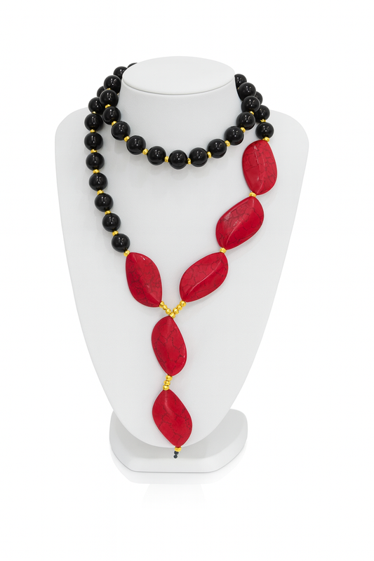 Crimson Eclipse Long Necklace     Code: NKL001