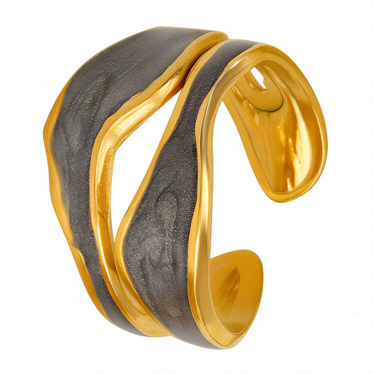 Obsidian Wave Cuff Ring       Code: RGP006
