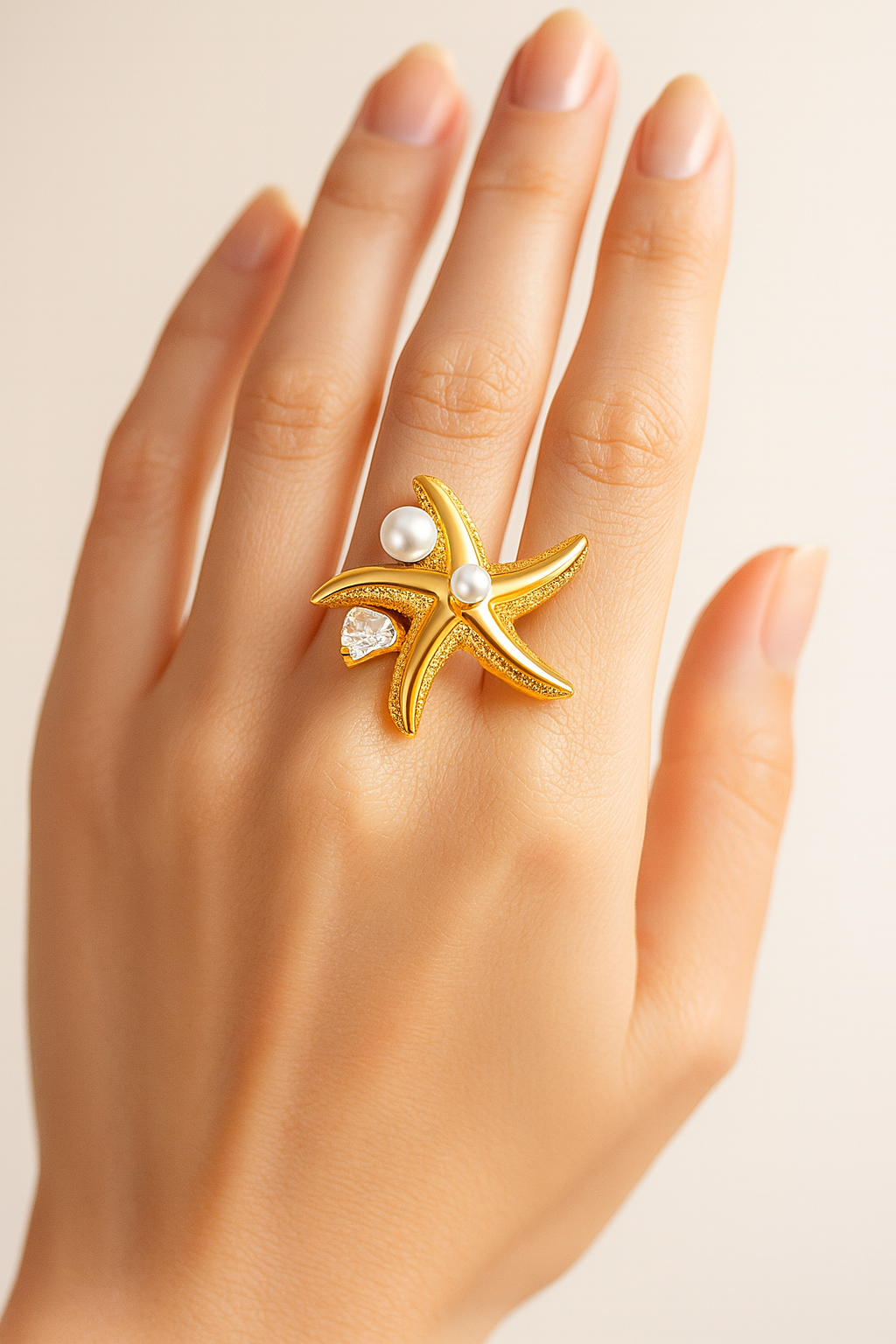 Aurora Starfish Pearl Ring       Code: RGP008