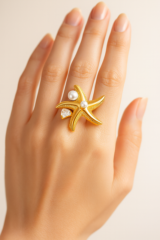 Aurora Starfish Pearl Ring       Code: RGP008